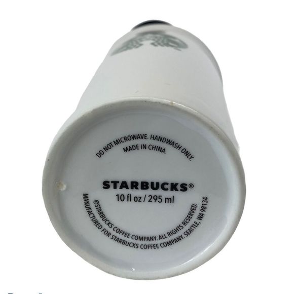 Starbucks ceramic white 10 oz. tumbler green logo - Picture 4 of 7